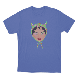 Devil Headscarf T Shirt Blue